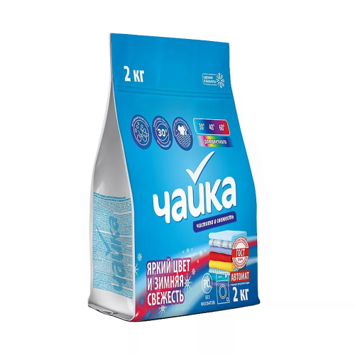 ЧАЙКА порошок стир яркий цвет и зимняя свежесть 2000г